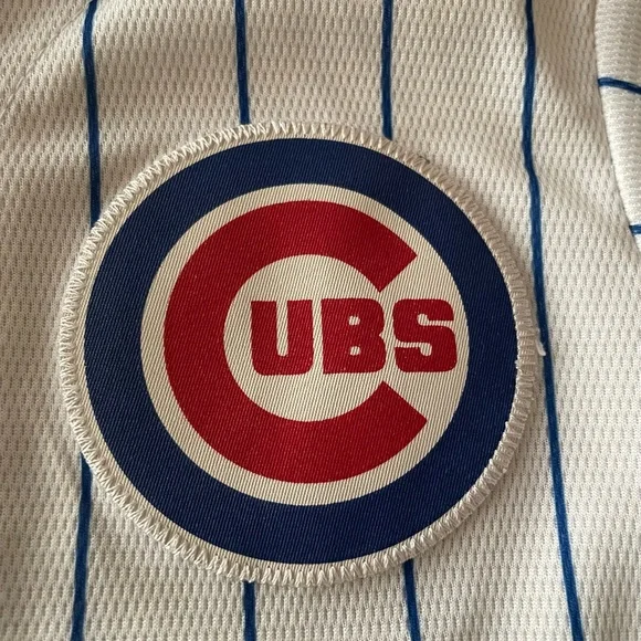 Majestic Cubs Kids White and Blue Pinstripe Jersey, Sz 18 Mos - Picture 3 of 6
